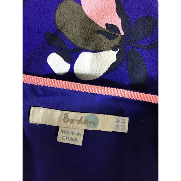 Boden Women Floral  Striped A Line Dress Sz. 8R Blue Lightweight Comfort Modest - Picture 11 of 12